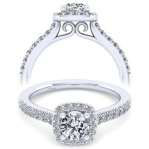 Taryn 14k White Gold Round Halo Engagement Ring TE12780W44JJ