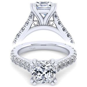 Taryn 14k White Gold Cushion Cut Diamond Engagement Ring TE13651C12W44JJ
