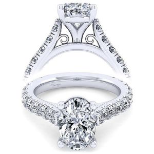 Taryn 14k White Gold Oval Diamond Engagement Ring TE13651O12W44JJ