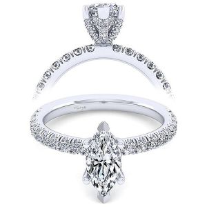 Taryn 14k White Gold Marquise Shape Diamond Engagement Ring TE13904M4W44JJ
