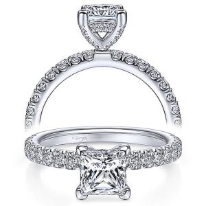 Taryn 14k White Gold Princess Cut Diamond Engagement Ring TE13904S4W44JJ