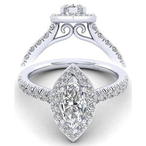 Taryn 14k White Gold Marquise Halo Engagement Ring TE14100W44JJ