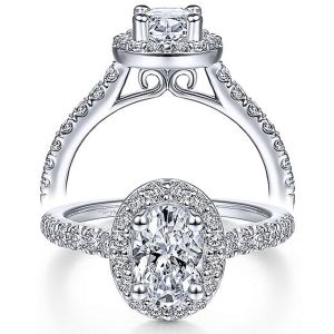 Taryn 14k White Gold Oval Halo Engagement Ring TE14103W44JJ