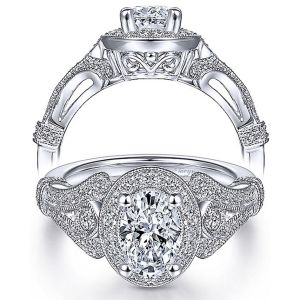 Taryn 14k White Gold Oval Halo Engagement Ring TE14306W44JJ