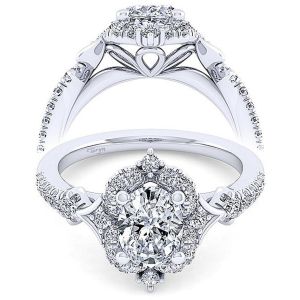 Taryn 14k White Gold Oval Halo Engagement Ring TE14411O4W44JJ