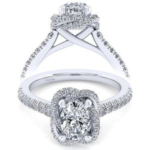 Taryn 14k White Gold Oval Halo Engagement Ring TE14412O4W44JJ