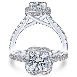 Taryn 14k White Gold Round Halo Engagement Ring TE14412R4W44JJ
