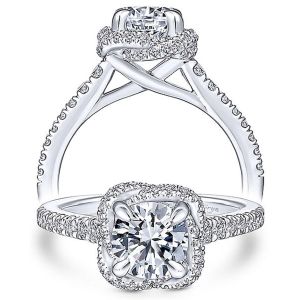 Taryn 14k White Gold Round Halo Engagement Ring TE14412R4W44JJ