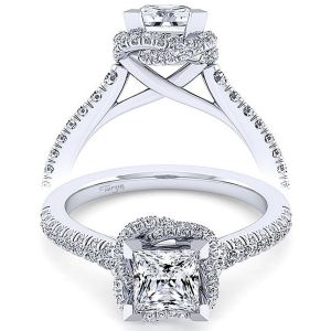 Taryn 14k White Gold Princess Cut Halo Engagement Ring TE14412S4W44JJ