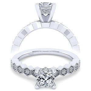 Taryn 14k White Gold Cushion Cut Diamond Engagement Ring TE14429C4W44JJ