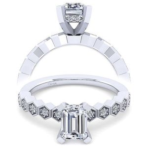 Taryn 14k White Gold Emerald Cut Diamond Engagement Ring TE14429E4W44JJ