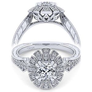 Taryn 14k White Gold Cushion Cut Halo Engagement Ring TE14445C4W44JJ