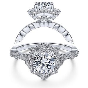 Taryn 14k White Gold Round Halo Engagement Ring TE14452R4W44JJ