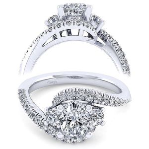 Taryn 14k White Gold Oval 3 Stone Engagement Ring TE14465O4W44JJ