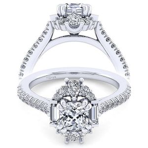 Taryn 14k White Gold Cushion Cut Halo Engagement Ring TE14508C4W44JJ