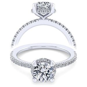 Taryn 14k White Gold Hidden Halo Round Engagement Ring TE14719R4W44JJ