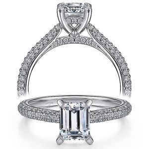 Taryn 14k White Gold Emerald Cut Diamond Engagement Ring TE14720E4W44JJ