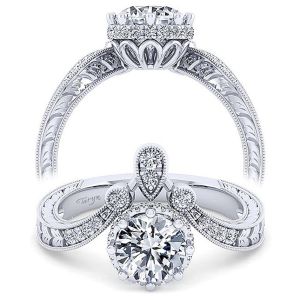 Taryn 14k White Gold Curved Round Diamond Engagement Ring TE14765R4W44JJ
