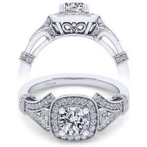 Taryn 14k White Gold Round Halo Engagement Ring TE15103R0W44JJ