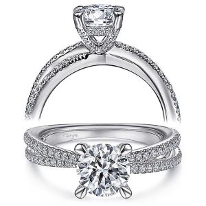 Taryn 14k White Gold Round Split Shank Engagement Ring TE15214R4W44JJ