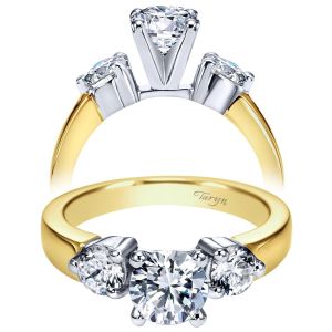 Taryn 14k Yellow/White Gold Round 3 Stones Engagement Ring TE2790M43JJ