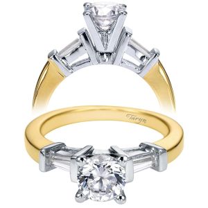 Taryn 14k Yellow/White Gold Round 3 Stones Engagement Ring TE2792M43JJ