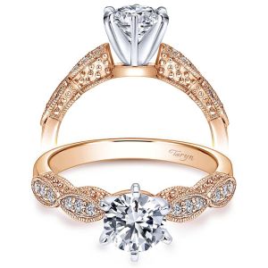 Taryn 14k Rose Gold Round Straight Engagement Ring TE3848T44JJ