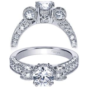 Taryn 14k White Gold Round Straight Engagement Ring TE3865W44JJ