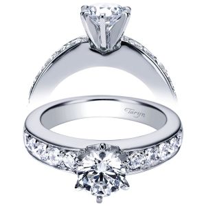 Taryn 14k White Gold Round Straight Engagement Ring TE3884W44JJ