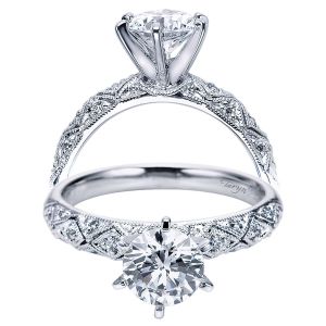 Taryn 14k White Gold Round Straight Engagement Ring TE3951W44JJ