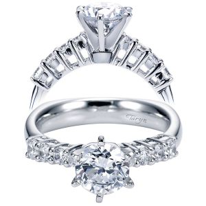 Taryn 14k White Gold Round Straight Engagement Ring TE3958W44JJ