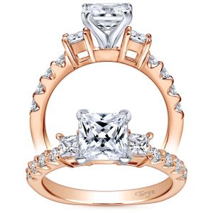 Taryn 14k Rose/White Gold Princess Cut 3 Stones Engagement Ring TE4020T44JJ