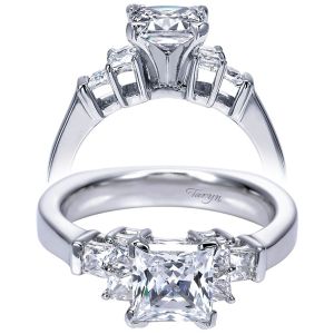 Taryn 14k White Gold Princess Cut Straight Engagement Ring TE4096W44JJ