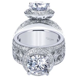 Taryn 14k White Gold Round Halo Engagement Ring TE4170W44JJ