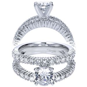 Taryn 14k White Gold Round Split Shank Engagement Ring TE4232W44JJ