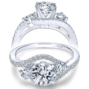 Taryn 14k White Gold Round Bypass Engagement Ring TE5331W44JJ