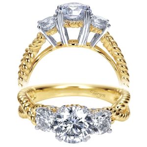 Taryn 14k Yellow Gold Round 3 Stones Engagement Ring TE5368M43JJ