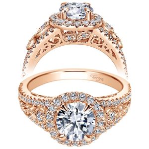 Taryn 14k Rose Gold Round Halo Engagement Ring TE5375K44JJ