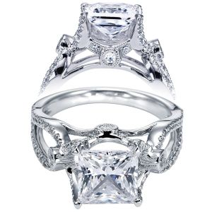 Taryn 14k White Gold Princess Cut Free Form Engagement Ring TE5379W44JJ