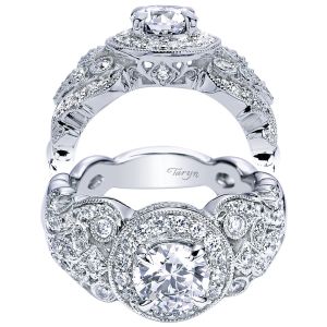 Taryn 14k White Gold Round Halo Engagement Ring TE5451W44JJ
