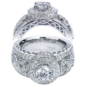 Taryn 14k White Gold Round Halo Engagement Ring TE5818W44JJ