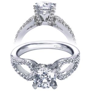 Taryn 14k White Gold Round Split Shank Engagement Ring TE5912W44JJ