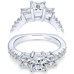Taryn 14k White Gold Princess Cut 3 Stones Engagement Ring TE6021W44JJ