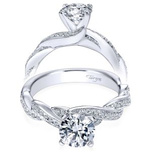Taryn 14k White Gold Round Twisted Engagement Ring TE6138W44JJ 