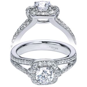 Taryn 14k White Gold Round Halo Engagement Ring TE6268W44JJ