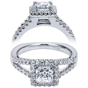 Taryn 14k White Gold Princess Cut Halo Engagement Ring TE6395W44JJ