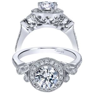 Taryn 14k White Gold Round Halo Engagement Ring TE6430W44JJ
