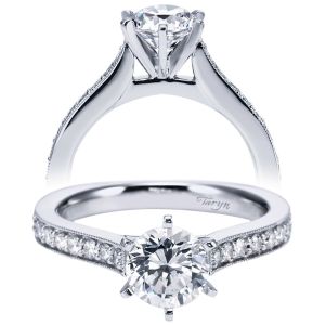 Taryn 14k White Gold Round Straight Engagement Ring TE6654W44JJ