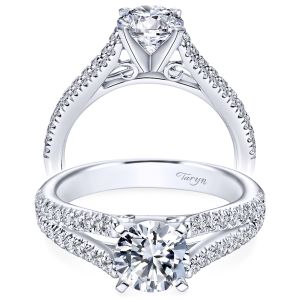 Taryn 14k White Gold Round Split Shank Engagement Ring TE6666W44JJ