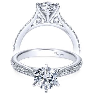 Taryn 14k White Gold Round Straight Engagement Ring TE6687W44JJ